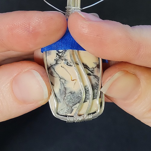 Jennifer Brooks's Snowy Road Pendant - Securing the Stone, Classic Wire Jewelry, Wire Wrapping, Wrapping, Wire Wrapping Jewelry, Weaving, Wire Weaving, Weaving Wire, snowy road pendant